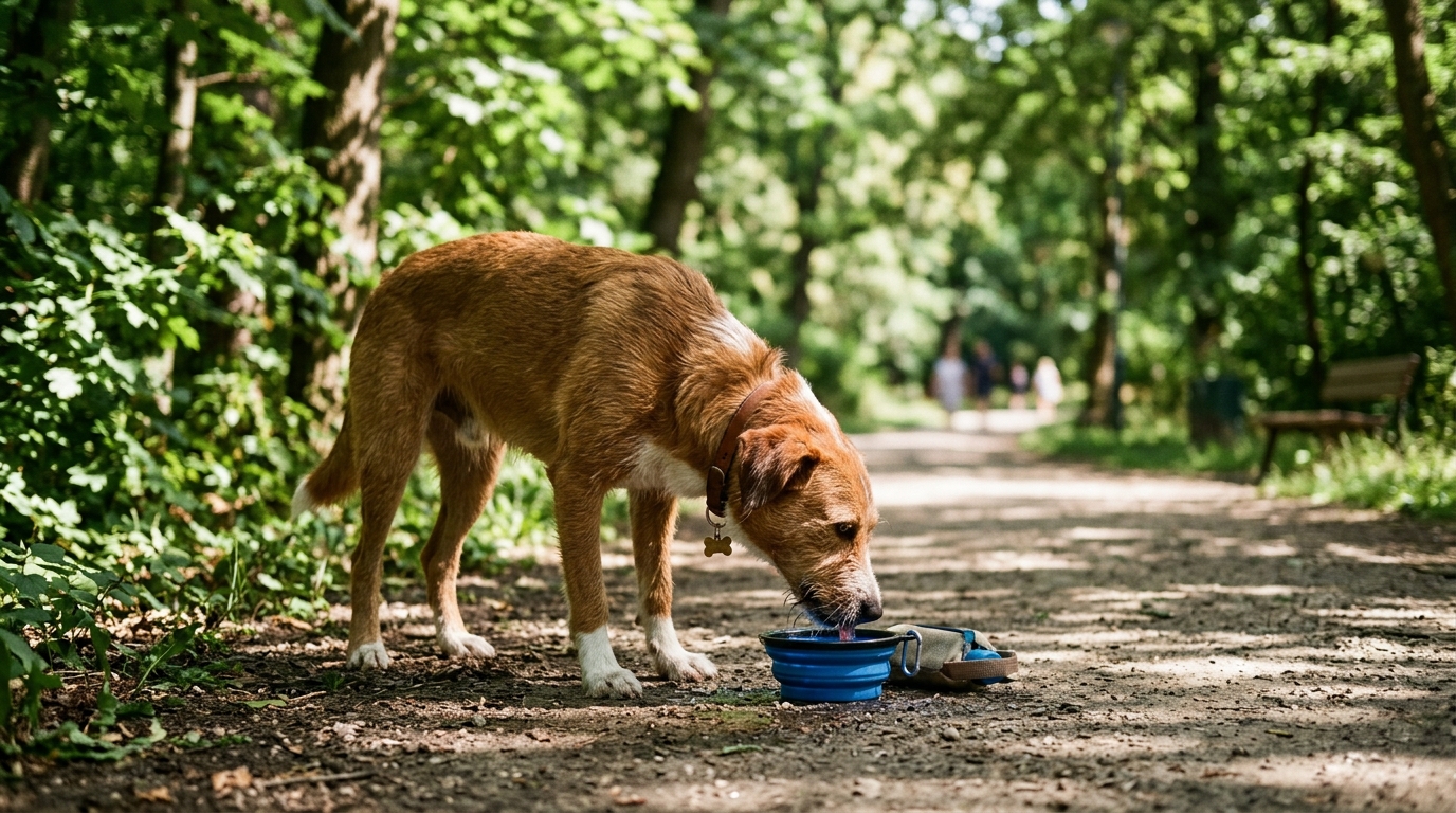 Upał, woda i cień — komfort psa latem — Z psem w Warszawie — parki, psie plaże, kawiarnie pet-friendly.