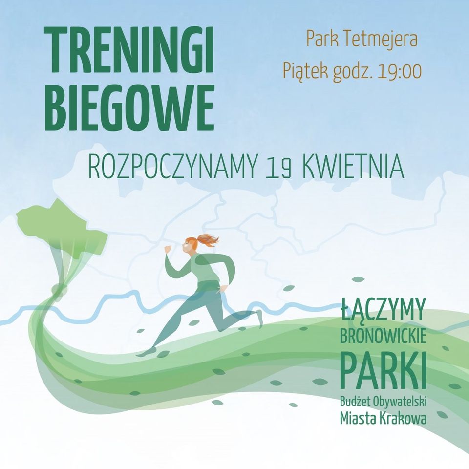 Trening biegowy ITMBW na Bronowicach - 'Łączymy Bronowickie Parki'