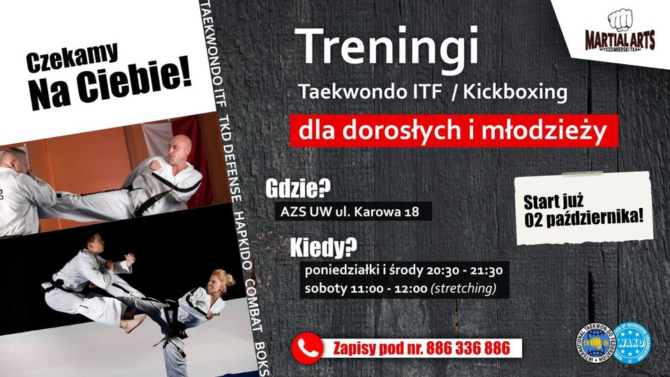 Zapisy na Taekwondo ITF z elementami Kicboxingu