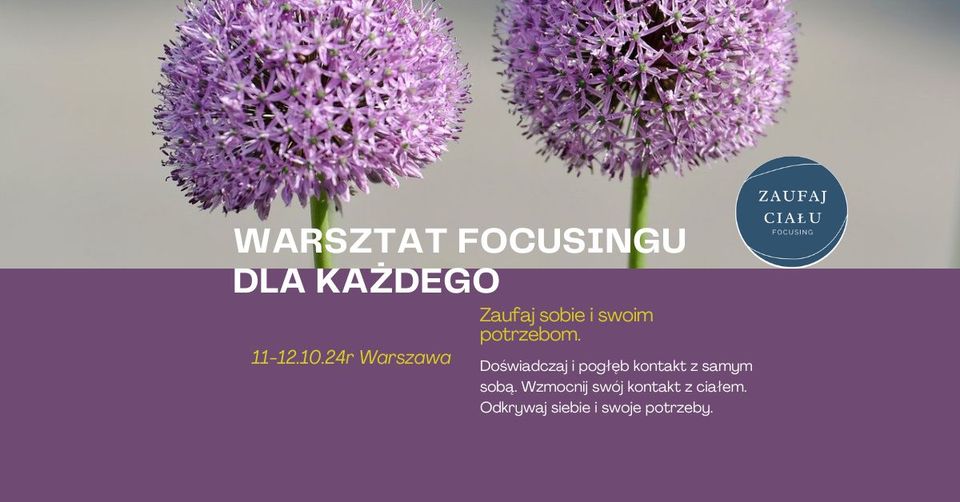 Focusing dla każdego- warsztat nauki focusingu