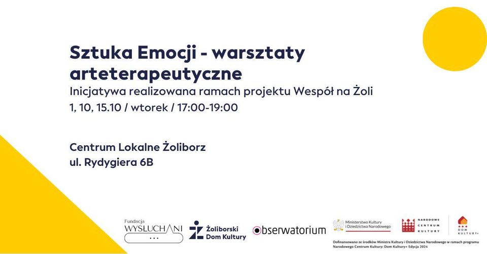 Sztuka emocji - warsztaty arteterapeutyczne