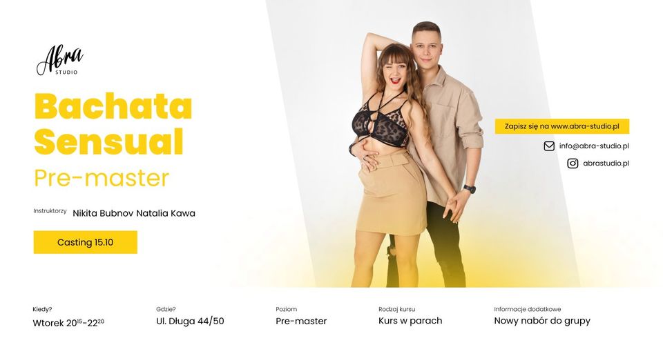 Bachata Sensual z Natalią & Nikitą poziom Pre-master - CASTING!