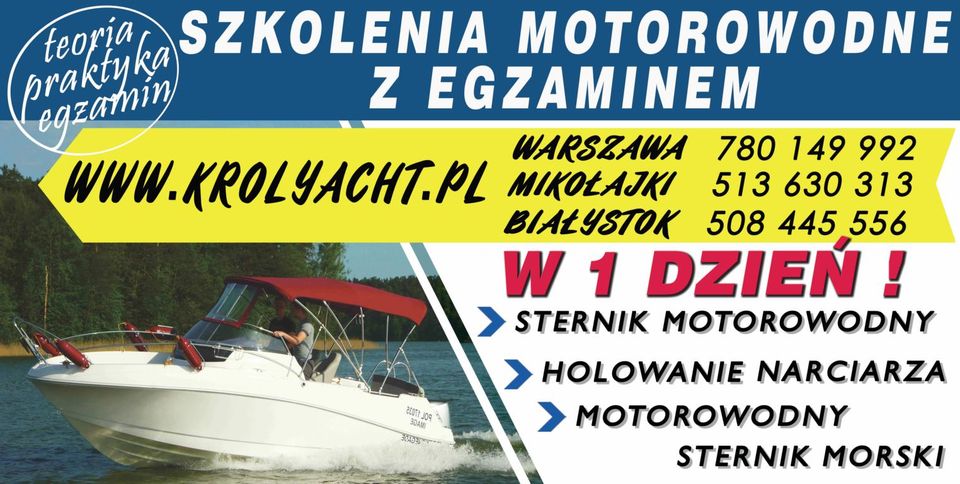 Sternik motorowodny, motorowodny sternik morski, żeglarz w 1 dzień