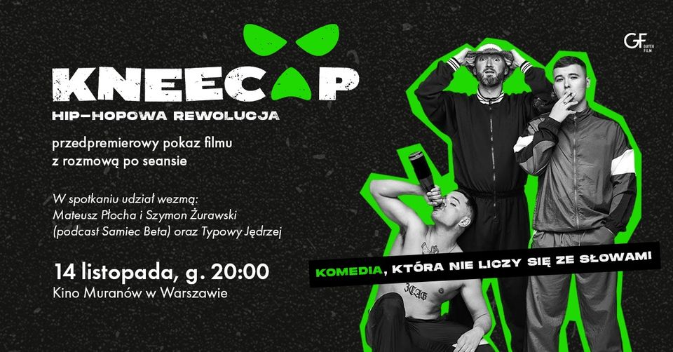 'Kneecap. Hip-hopowa rewolucja' + spotkanie z Samcem Beta i Typowym Jędrzejem