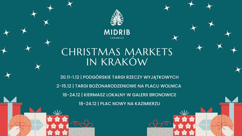 Christmas handmade markets in Kraków with Midrib Ceramics | Świąteczne Jarmarki z Midrib Ceramics