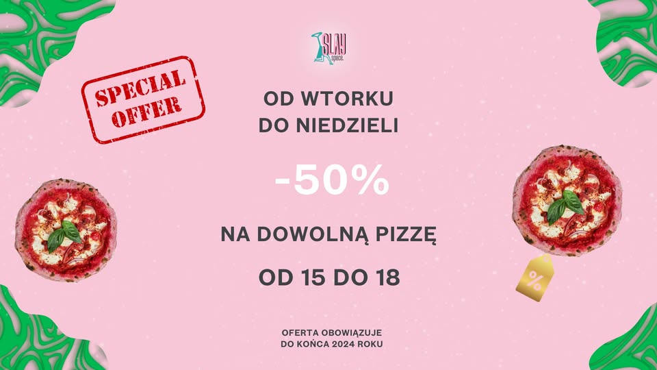 DOWOLNA RÓŻOWA PIZZA -50%