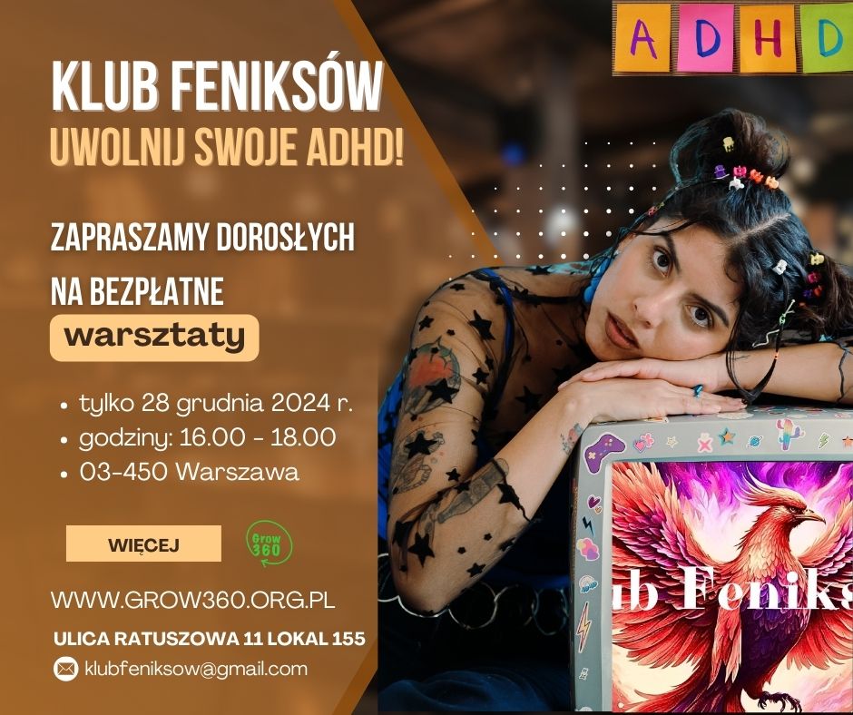 Bezpłatne warsztaty. Klub Feniksów – Uwolnij Swoje ADHD!