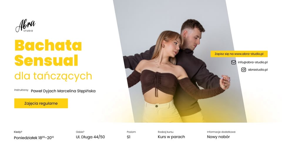 Bachata Sensual z Marceliną & Pawłem nabór na poziom średniozaawansowany (S1)