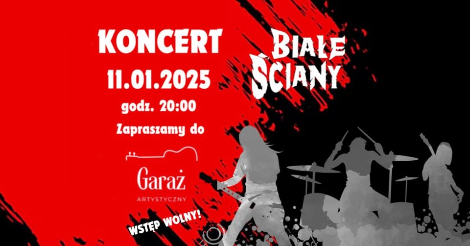 Koncert rockowy Białe Ściany / 11.01.2025 / GARAŻ artystyczny - Warszawa