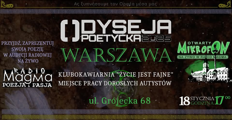 ODYSEJA POETYCKA 2025 -Otwarty Mikrofon w Warszawie