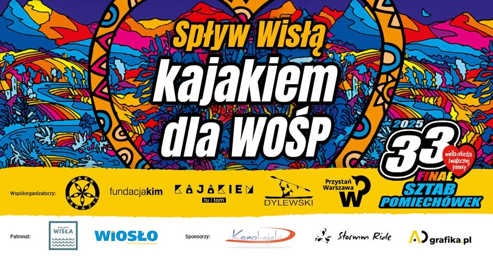 Kajakiem dla WOŚP! | spływ warszawską Wisłą