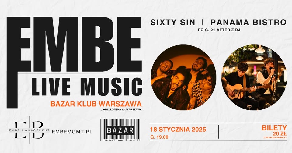 EMBE Live Music: SIXTY SIN || PANAMA BISTRO