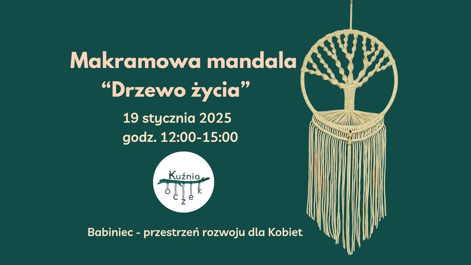 Makramowa mandala - 'drzewo życia'