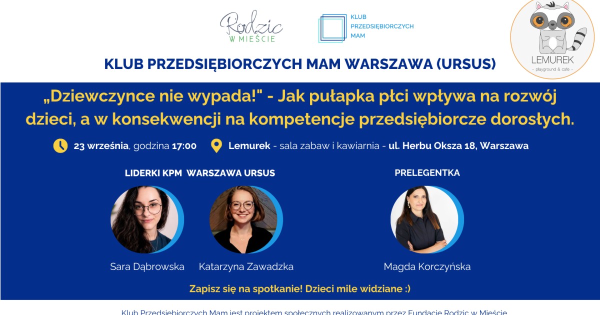 Klub Przedsiębiorczych Mam Warszawa Ursus – 23.09.2026